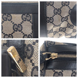 Gucci Handbag 000 0851 GG canvas Black, Gray, Gold Metal