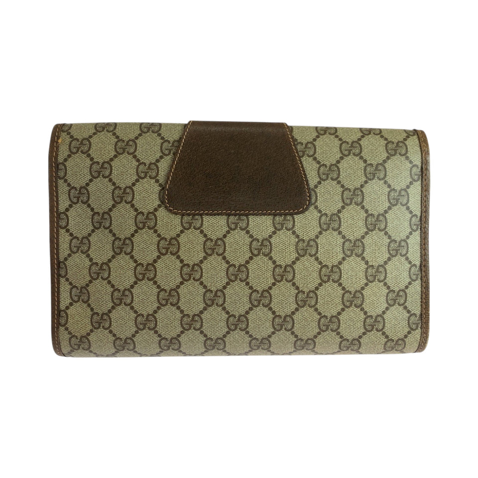 Gucci Clutch bag 156 01 030 GG Supreme Canvas Beige brown Old Gucci Shelly Line