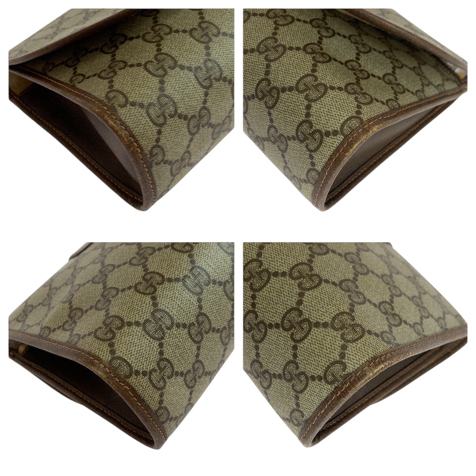 Gucci Clutch bag 156 01 030 GG Supreme Canvas Beige brown Old Gucci Shelly Line