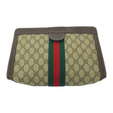 Gucci Clutch bag GG Supreme canvas, leather Beige brown Clutch bag business bag Old Gucci Shelly Line mens