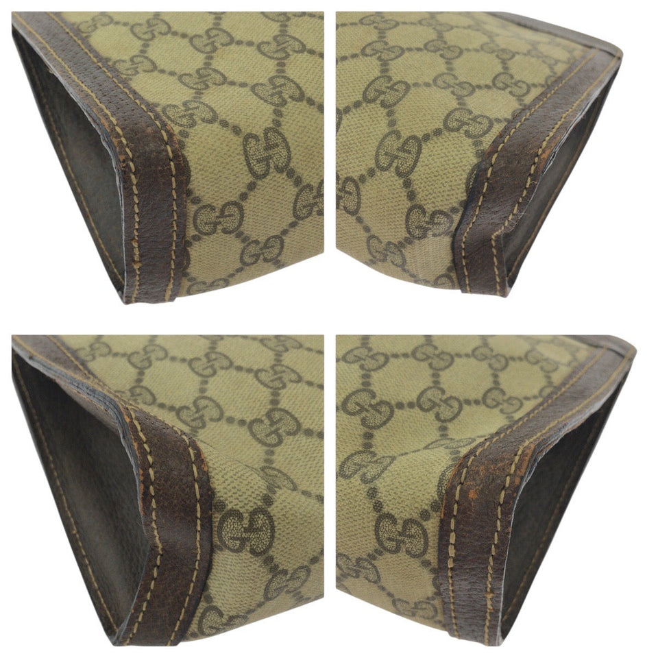 Gucci Clutch bag GG Supreme canvas, leather Beige brown Clutch bag business bag Old Gucci Shelly Line mens