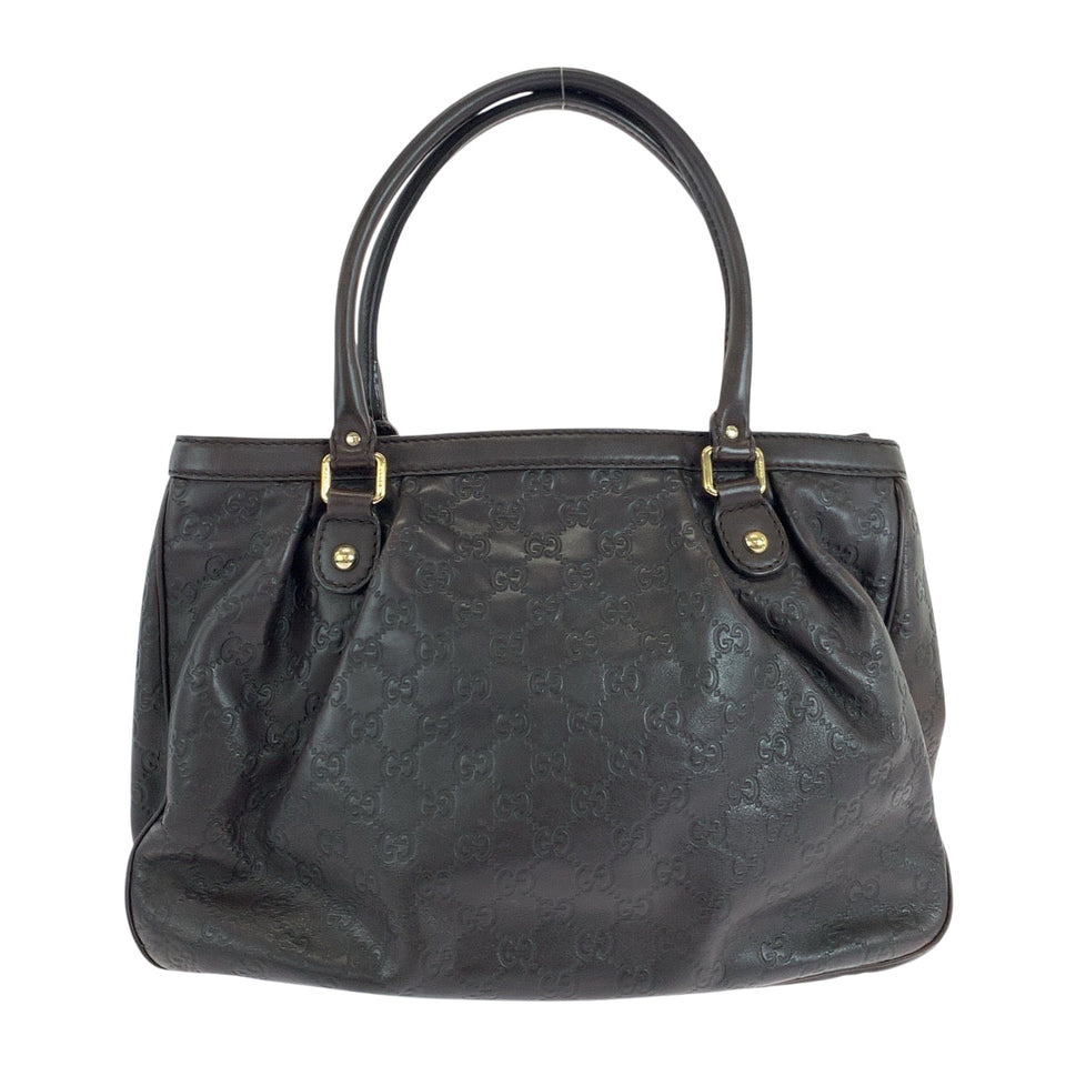 Gucci Tote Bag 296835 leather Dark Brown Gold Metal Tote Bag Shoulder Bag Guccisima Sukey Women