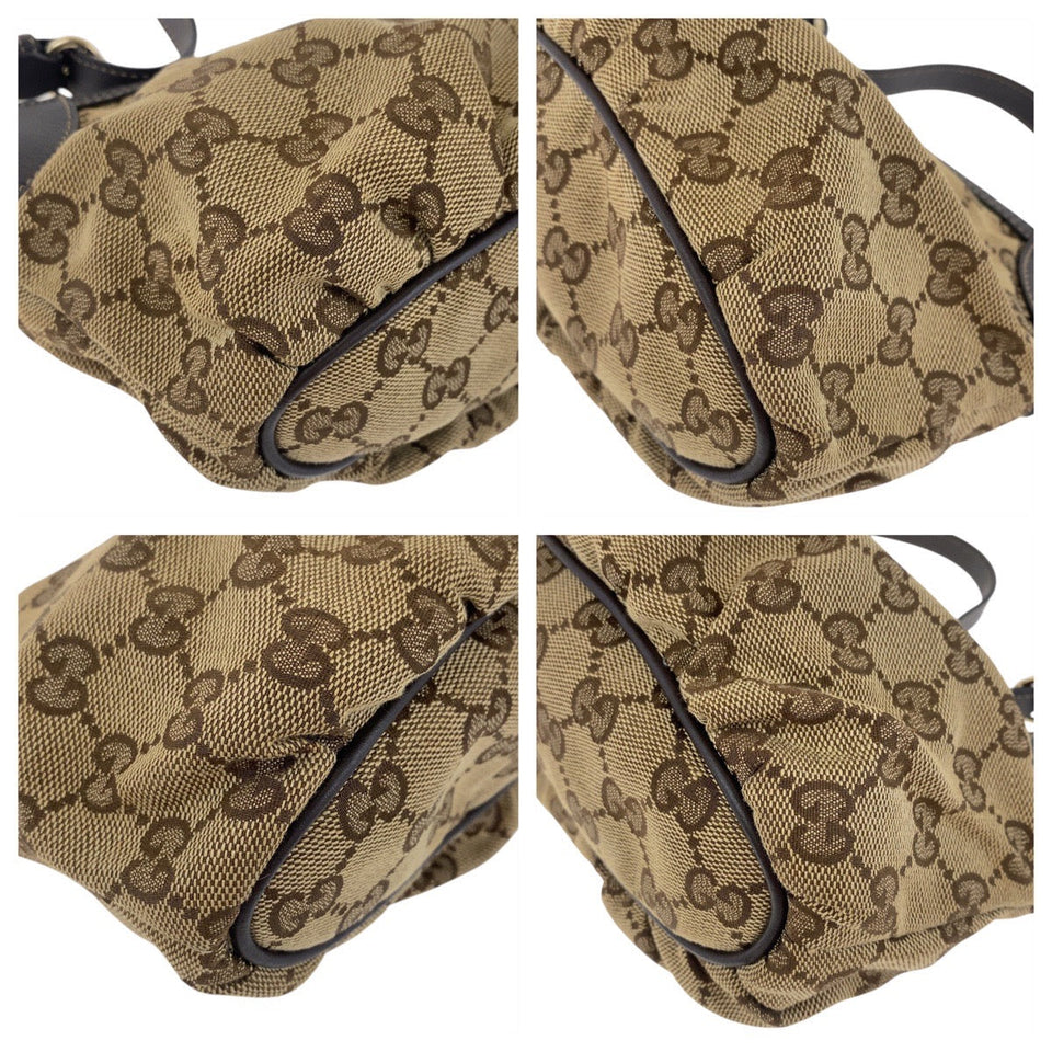 Gucci Handbag 224098 GG canvas Beige Gold Metal Sherry line