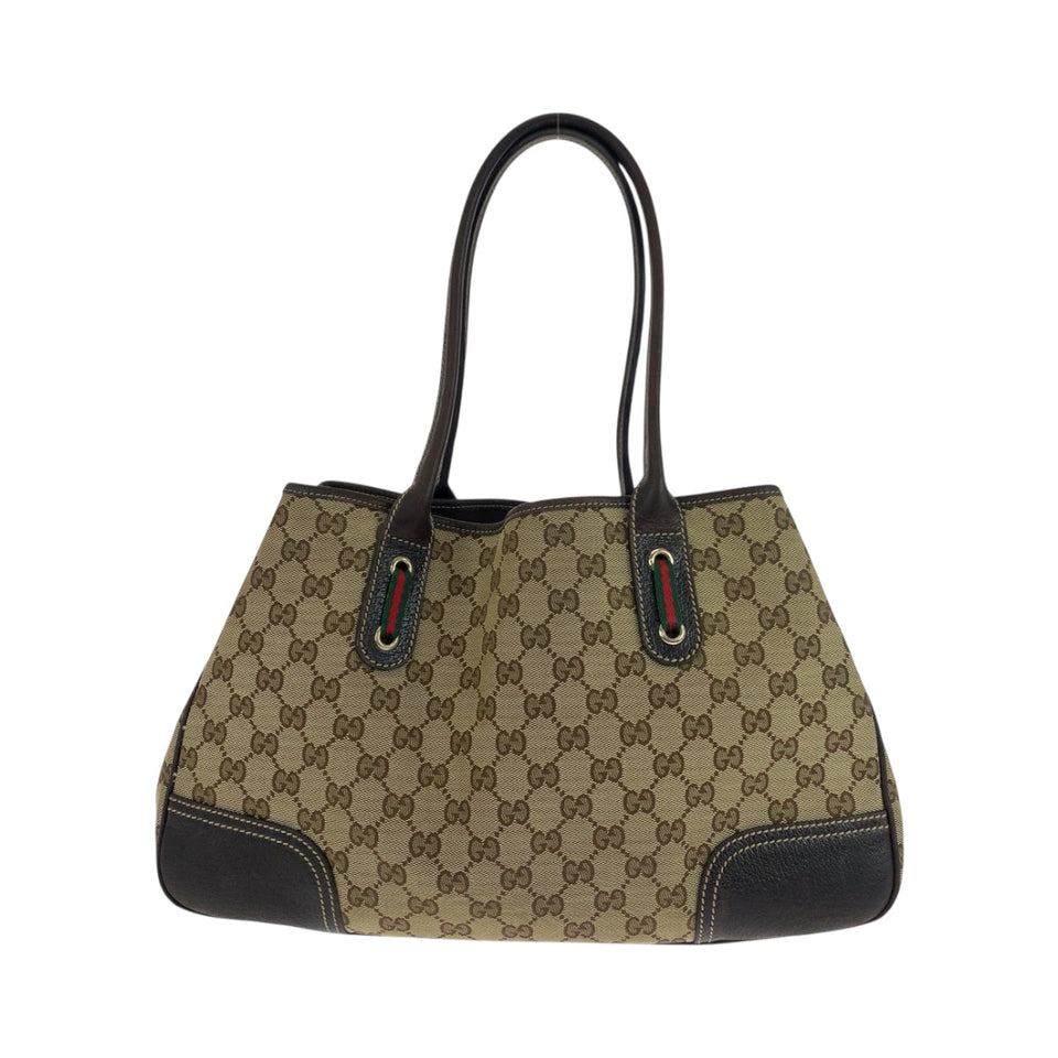 Gucci Tote Bag 163805 GG canvas Beige Brown Gold Metal Tote Bag Shoulder Bag Sherry Line Princess ribbon Women