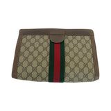 Gucci Clutch bag 89 01 002 GG Supreme Canvas Beige Brown Red Green Clutch bag business bag Old Gucci Shelly Line Women