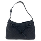 Gucci Shoulder Bag 101975 GG canvas Black black Horsebit