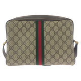 Gucci Shoulder Bag 72 001 4071 GG Supreme canvas, leather Beige Brown Gold Metal Crossbody Shoulder Bag Old Gucci Shelly Line Women