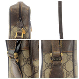 Gucci Shoulder Bag 72 001 4071 GG Supreme canvas, leather Beige Brown Gold Metal Crossbody Shoulder Bag Old Gucci Shelly Line Women