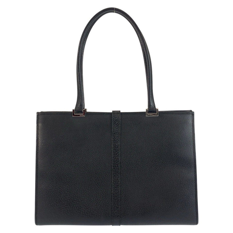 Gucci Tote Bag 002 1074 leather Black SilverMetal Tote Bag Shoulder Bag Jackie Women