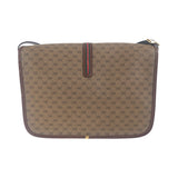 Gucci Shoulder Bag 001 103 0551 leather Brown Gold Metal Old Gucci Shelly Line
