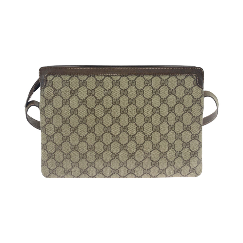 Gucci Shoulder Bag 001 16 4085 GG Supreme Canvas Beige Brown Gold Metal Shoulder Bag Shoulder Bag Old Gucci Shelly Line Women