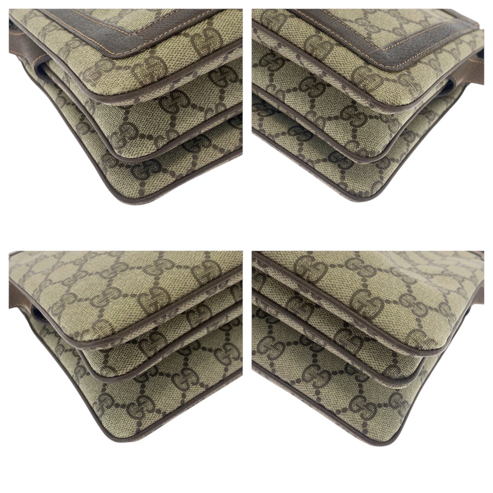 Gucci Shoulder Bag 001 16 4085 GG Supreme Canvas Beige Brown Gold Metal Shoulder Bag Shoulder Bag Old Gucci Shelly Line Women