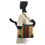 Gucci Shoulder Bag 001 4231 Canvas, Leather Beige Brown Gold Metal Sherry line Women