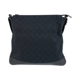 Gucci Shoulder Bag 145857 GG canvas Black SilverMetal
