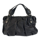 Gucci Handbag 228594 leather Black SilverMetal Handbag Shoulder Bag Horsebit Guccissima Women