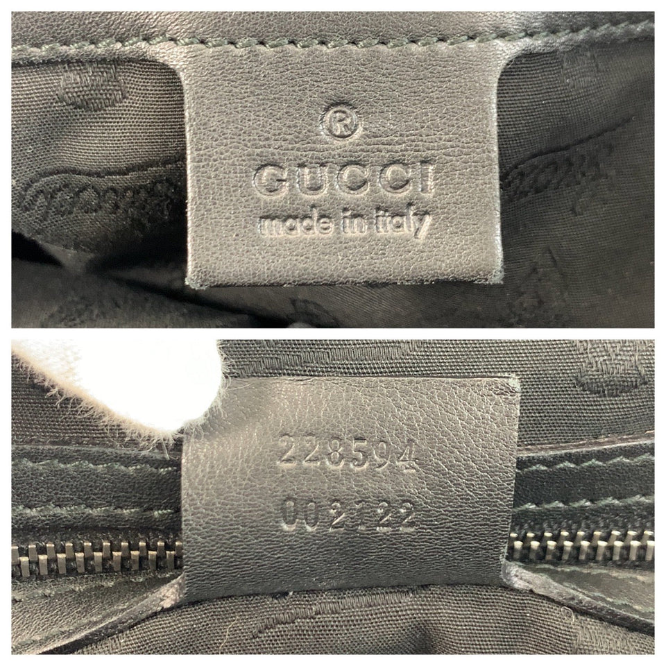 Gucci Handbag 228594 leather Black SilverMetal Handbag Shoulder Bag Horsebit Guccissima Women