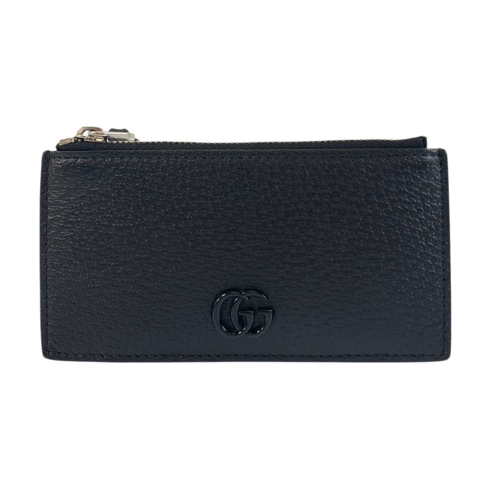 Gucci Coin case 722726 leather black Coin case Fragment case Card case Double G mens(Unisex)