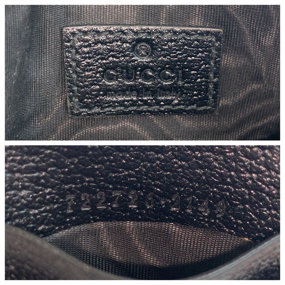 Gucci Coin case 722726 leather black Coin case Fragment case Card case Double G mens(Unisex)