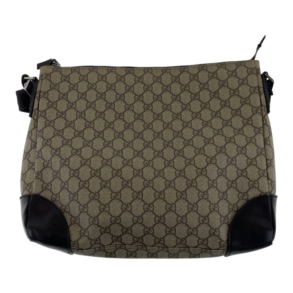Gucci Shoulder Bag 110054 GG Supreme Canvas Beige Brown SilverMetal