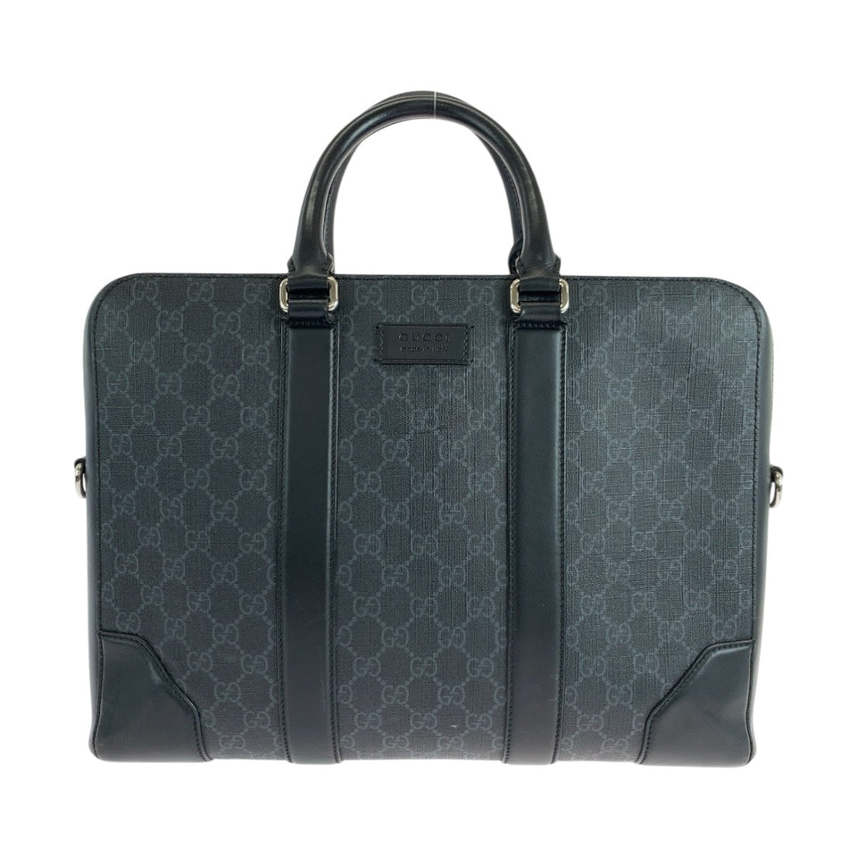 Gucci Business bag 474135 GG Supreme Canvas Black SilverMetal