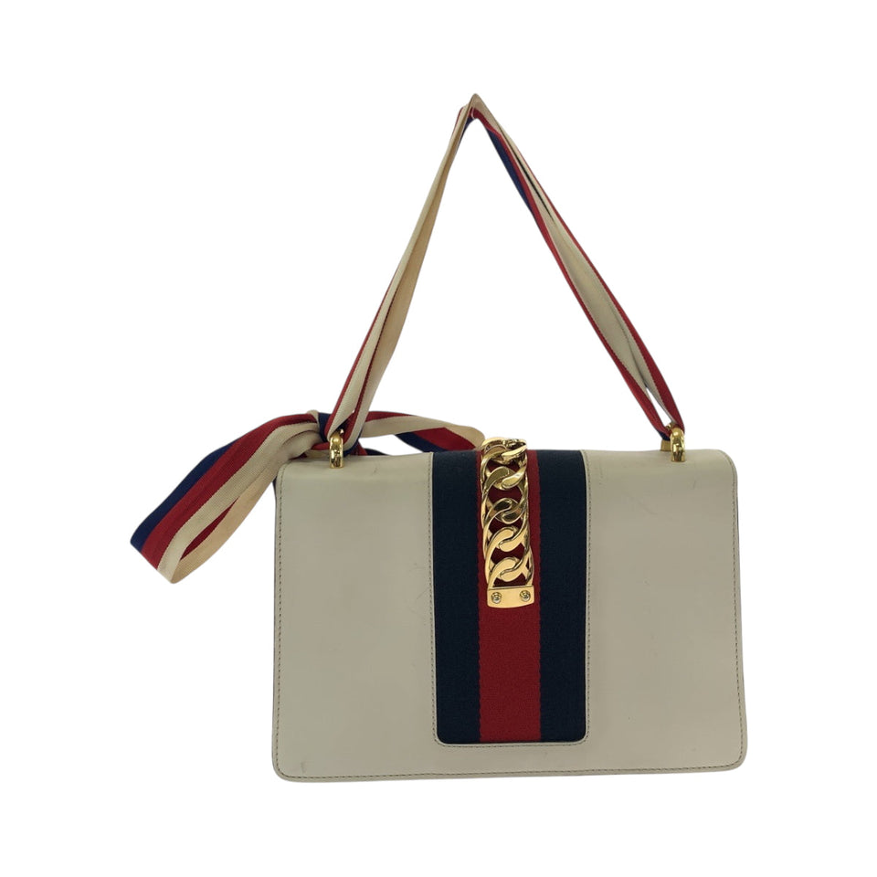 Gucci Shoulder Bag 421882 Calfskin Ivory Gold Metal Shoulder Bag handbag sherry line sylvie Women
