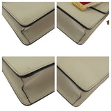 Gucci Shoulder Bag 421882 Calfskin Ivory Gold Metal Shoulder Bag handbag sherry line sylvie Women