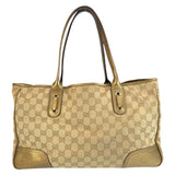 Gucci Tote Bag 163805 GG canvas, leather Beige gold Tote Bag Shoulder Bag Pretty Women
