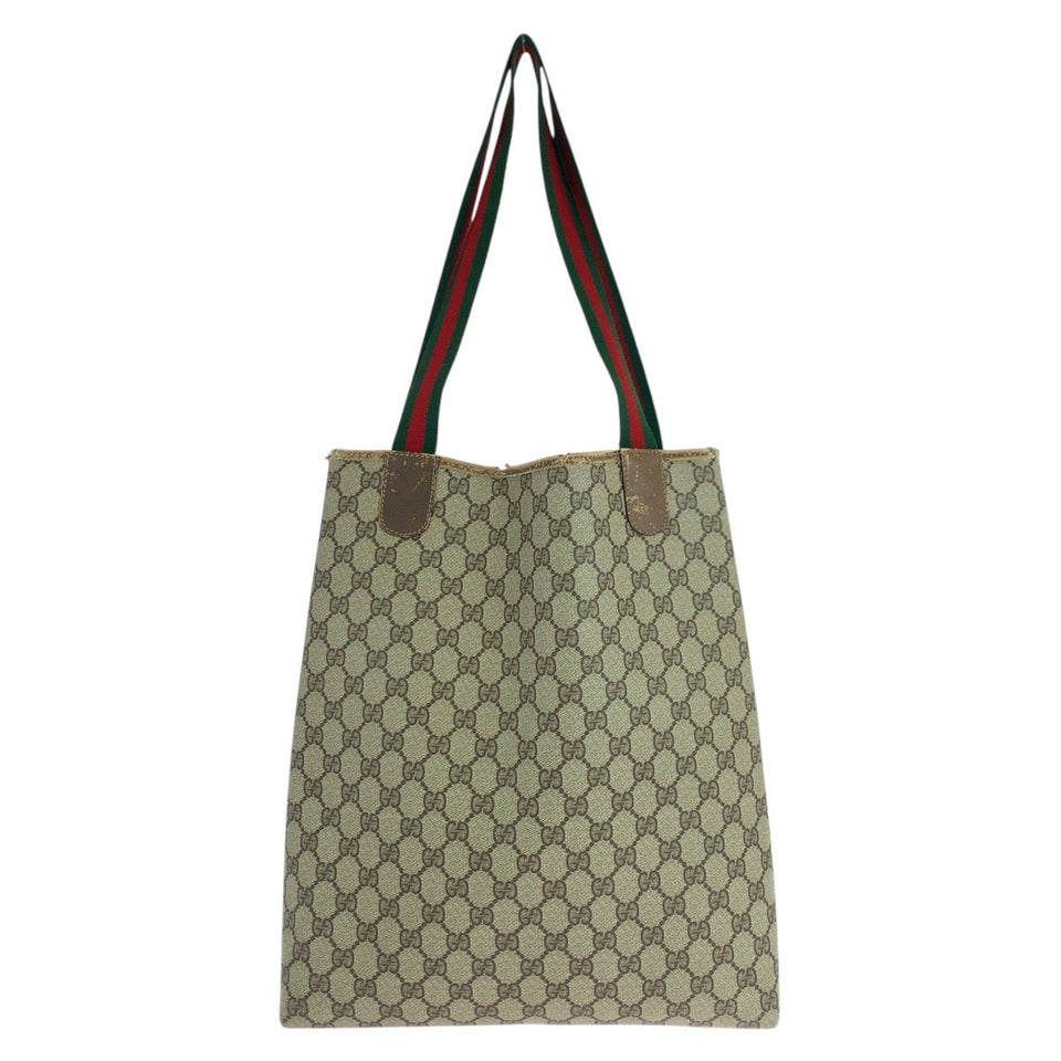Gucci Tote Bag 39 02 003 GG Supreme Canvas Brown Old Gucci Shelly Line