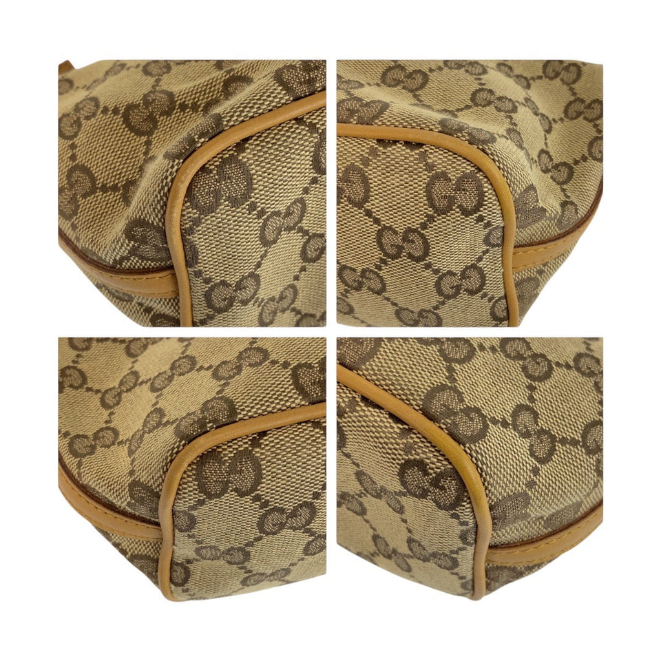 Gucci Handbag 039 1103 GG canvas Beige Brown Gold Metal