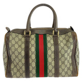 Gucci Handbag GG Supreme canvas, leather Beige Brown Gold Metal Old Gucci Shelly Line Women