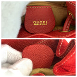 Gucci Backpack 003 2034 0030 Suede Red Gold Metal Bamboo