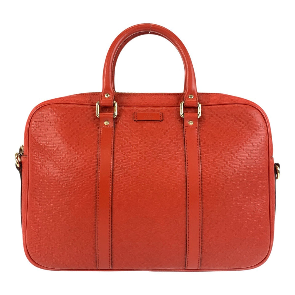Gucci Business bag 344357 leather Red Gold Metal Business bag Briefcase Unisex Diamante mens