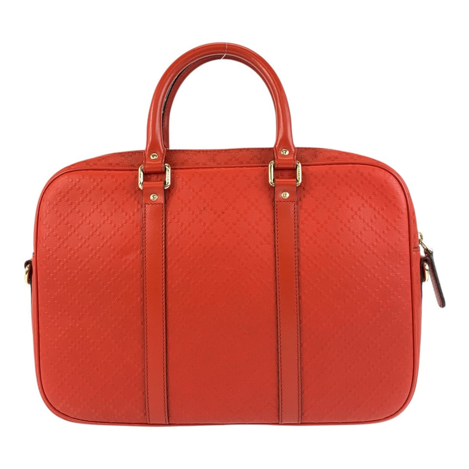 Gucci Business bag 344357 leather Red Gold Metal Business bag Briefcase Unisex Diamante mens