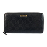 Gucci Long Wallet Purse 112724 leather Black GoldMetal Long Wallet Purse Guccisima Women