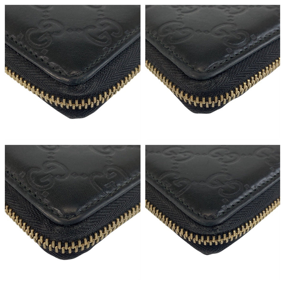 Gucci Long Wallet Purse 112724 leather Black GoldMetal Long Wallet Purse Guccisima Women