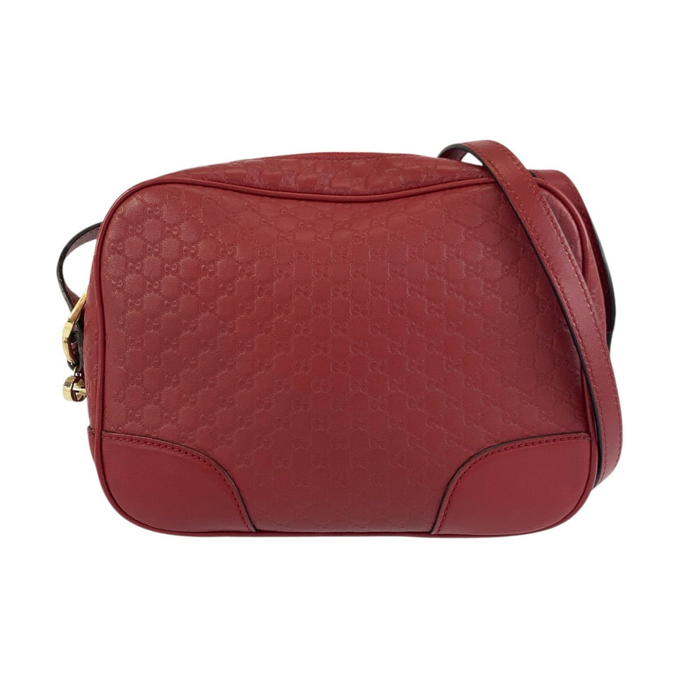 Gucci Shoulder Bag 449413 leather Red Gold Metal Micro Guccisima