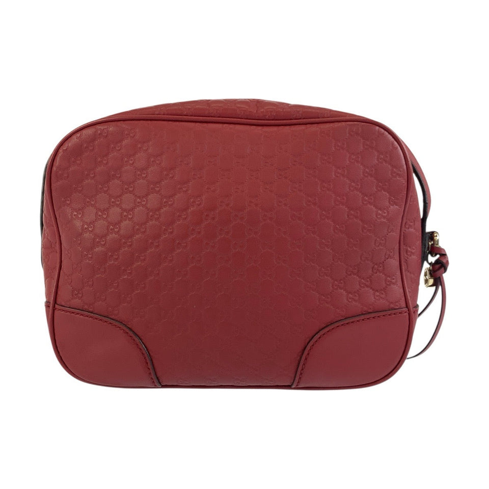 Gucci Shoulder Bag 449413 leather Red Gold Metal Micro Guccisima