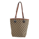 Gucci Tote Bag 120840 GG canvas Beige Brown SilverMetal