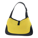 Gucci Shoulder Bag 001 3306 canvas Yellow Black SilverMetal Jackie