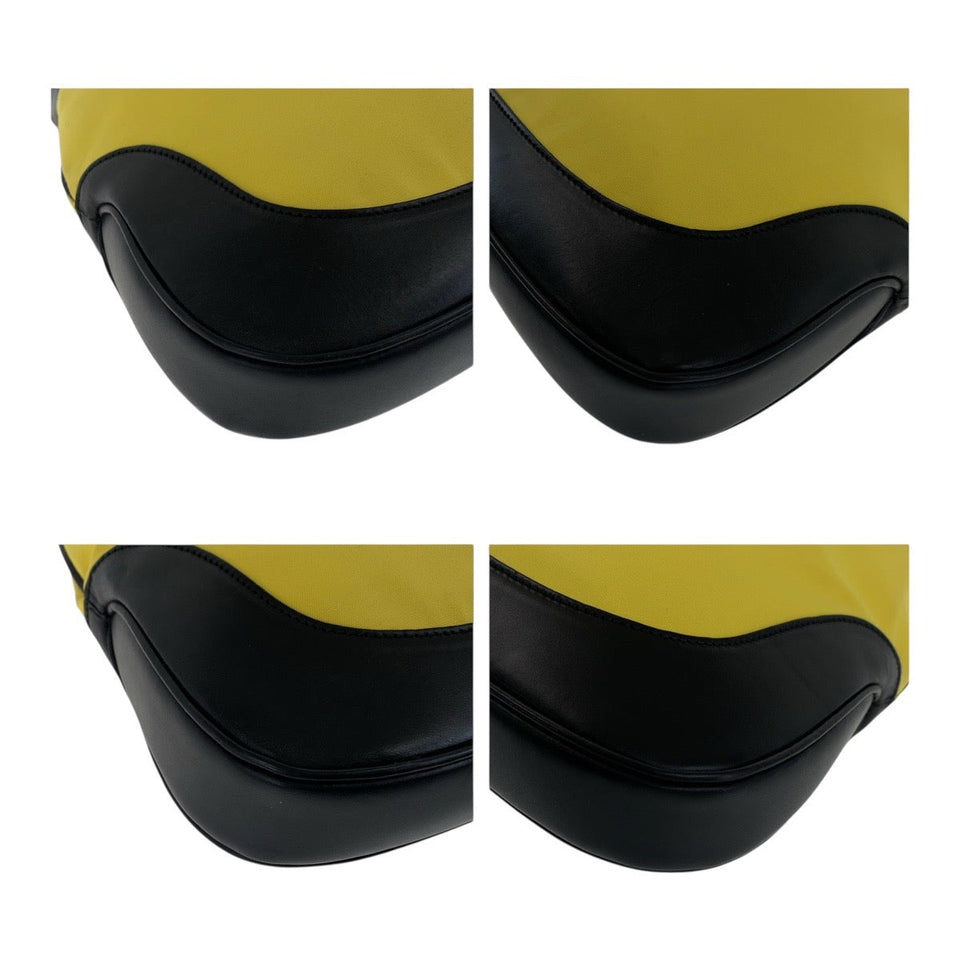 Gucci Shoulder Bag 001 3306 canvas Yellow Black SilverMetal Jackie