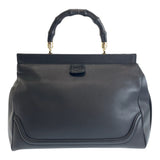 Gucci Handbag 296860 leather Black GoldMetal Bamboo