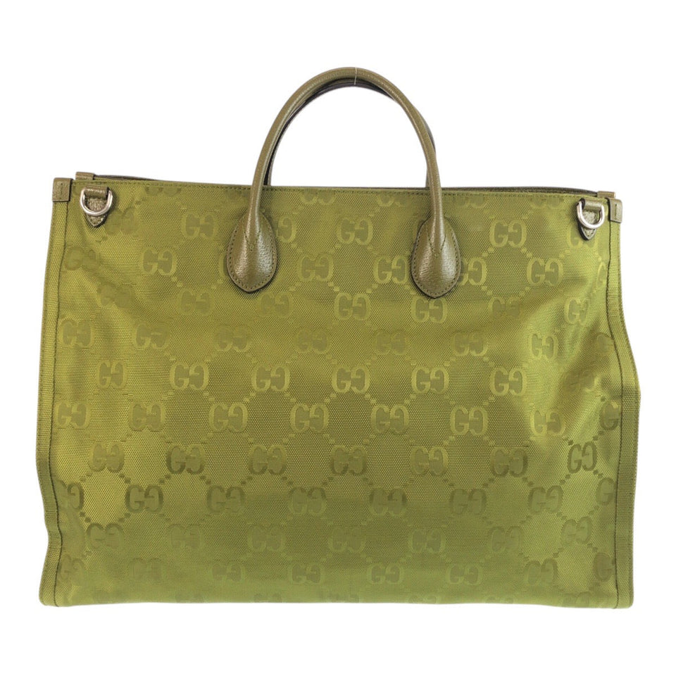 Gucci Tote Bag 696042 Nylon Green SilverMetal off the grit
