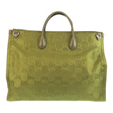 Gucci Tote Bag 696042 Nylon Green SilverMetal off the grit