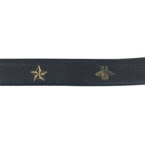 Gucci belt 495125 leather black Bee Star