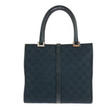 Gucci Tote Bag 002 1065 GG canvas Black SilverMetal Jackie
