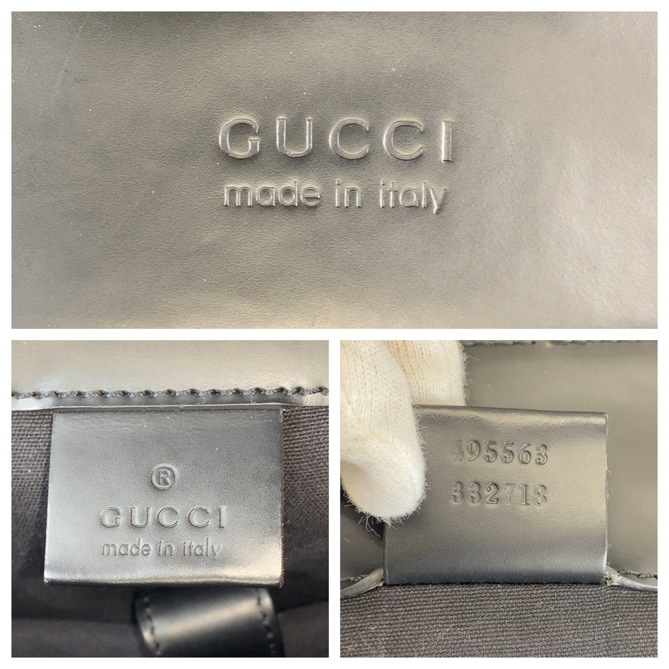 Gucci Backpack 495563 GG Supreme Canvas Black Silver Metal Sherry line