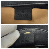Gucci Tote Bag 655658 leather Black Gold Metal Bamboo Diana