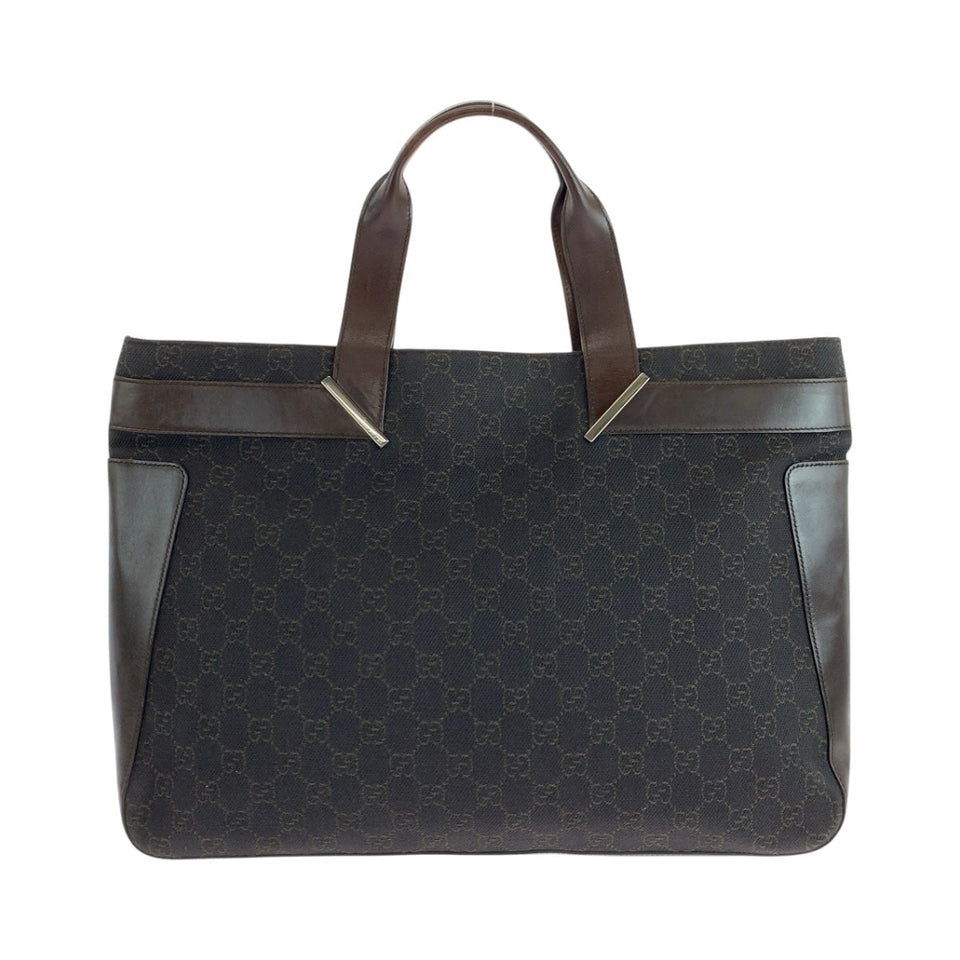 Gucci Tote Bag 73982 GG canvas Dark Brown SilverMetal