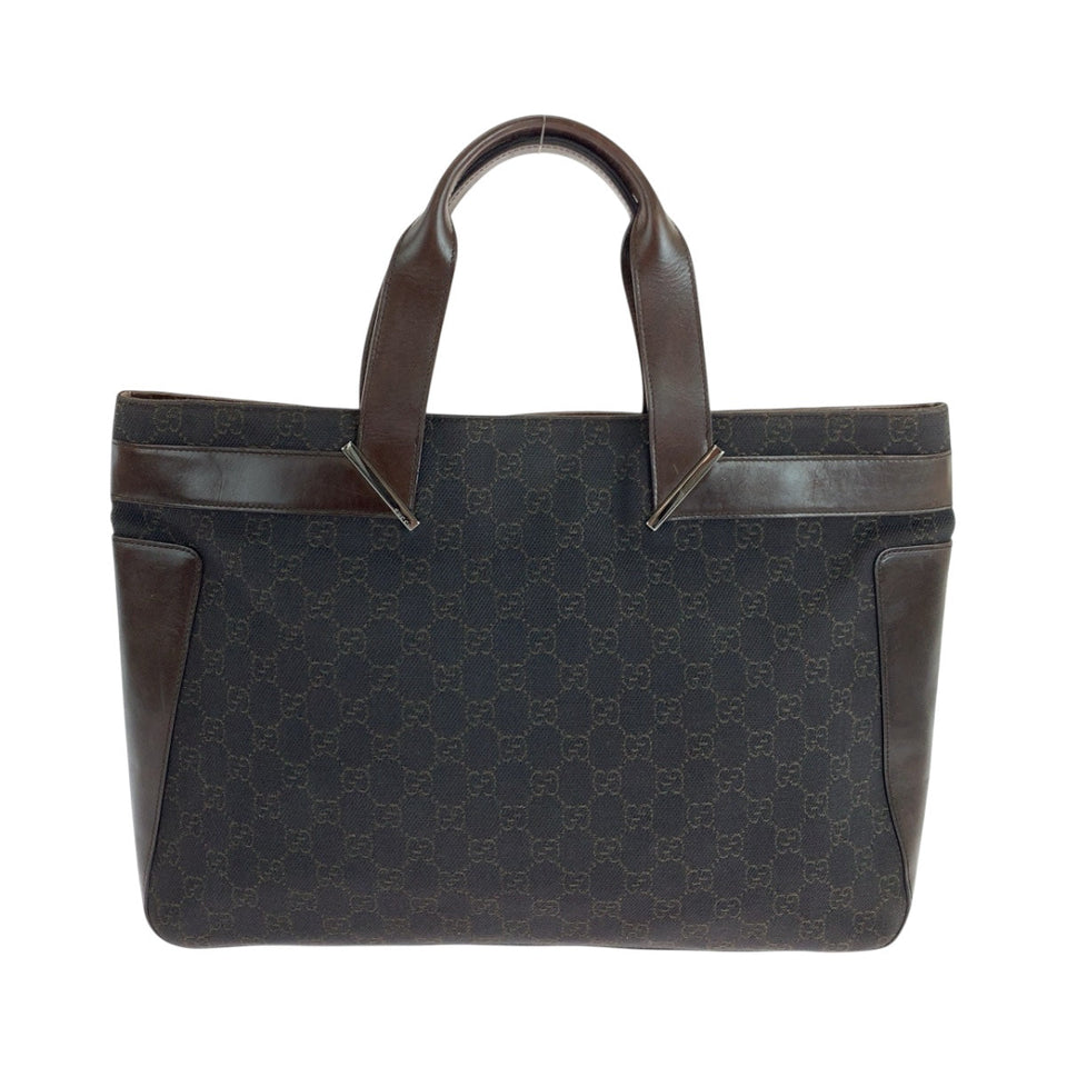 Gucci Tote Bag 73982 GG canvas Dark Brown SilverMetal