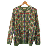 Gucci knit 713571 XKCOZ wool Multicolor SilverMetal Neck studs GG total pattern S